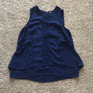 Navy peplum tank